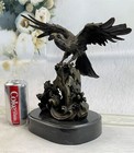 Eagle On Waves Real 100  Bronze Statue sculpture figurine Figure Art Deco Decor