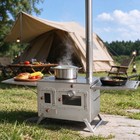 Portable Camping Wood Stove With Oven  Stainless Steel Tent Wood Burning Stove