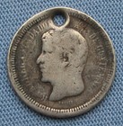 1868 Guatemala 1 Real Silver Coin - Holed  rafael Carrera 