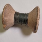 Antique 3  Wool Spool Waked Cotton Carpet Thread Brown 4 Oz Bobbin Spindle