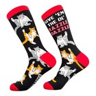 Give Em The Ole Razzle Dazzle Socks Funny Sarcastic Cat Graphic Novelty Footwear