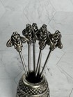 Vintage Bee Hive Cocktail Picks Silver Plated Appetizer Picks Set Of 6  Party