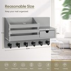 Key And Holder For Wall  Organizer Wall Mount With 6 Hooks And Storage Drawer   