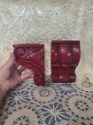 Red Painted Ceramic Asian Inspired Wall Corbals