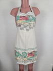 Vintage 80s Granny Country Farm Print Sheep White Dot Full Apron Trad Wife