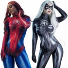 Spider-woman Jumpsuit Cosplay Costume Spiderman Tights Bodysuit Dress Party 