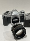 Lot Of Canon Film Slr Cameras   Lens For Parts Or Repair  4 Pcs  - Not Working