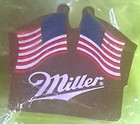 Miller Beer Vintage Lapel Hat Backpack Pin  2 American Flags  Never Used In Pkg