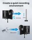 Moukey Mpfbk3 Foldable Mic Isolation Shield 3 8    5 8  Mount Studio