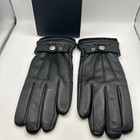 Bison Denim Men   s Sheepskin Leather Gloves Cashmere Lined Black Size Large