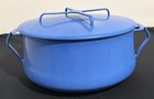 Vintage 1970s Dansk France 4 Quart Kobenstyle Enamel Blue Dutch Oven Pot W lid