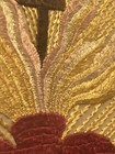 Antique Oval Framed Embroidered Burning Sacred Heart 10 75   x 8 75   