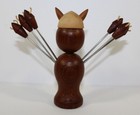 Vintage Mid Century Wood Viking Cocktail Olive Appetizer Picks Spears