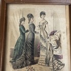 Framed Vintage French Fashion Picture From Magazin Magasin  Des Demoiselles 1878
