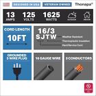 Thonapa 2 Pack Of 10 Ft Black Extension Cords - 16 3 Heavy Duty Outdoor