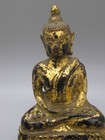 Fine Old Antique Thai Southeast Asia Bronze Gold Gilded Sitting Buddha Statue