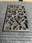 Vtg Cast Iron Trivet 10x6  Scroll Design  Rectangle