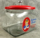 Sunbeam Bread Advertising Glass Counter Snack  Jar Official Licensed