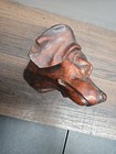 Antique 19thc Black Forest Carved Oak Wood Dog Coon Hound Wall Mask 6 5 Inch
