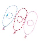 Children s Colorful Heart Beads Pendant Necklace And Bracelet Set With Teddy Bea