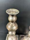 Pair Antique Norblin Warsaw Poland Shabbat Plated Candle Sticks Candlesticks