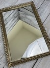Vintage Rectangle Dresser Vanity Tray Mirror Hollywood Regency Gold Tone As Is    