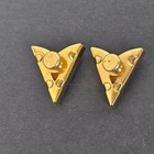 Vintage Gold Tone Collar Tips Longhorn Bull Cow Western Shirt Cowboy Made In Usa