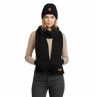 Women   s Winter Knit Beanie Scarf Gloves 3-piece Set Thermal Lined Black