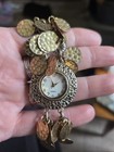 Vintage Women s Mixed Metal Coin Bracelet Watch  Quartz  80s 90s Working Battery