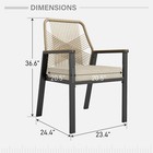 Patio Dining Chairs Set Of 2 Woven Rope Outdoor Rattan Dining Chairs For Garden
