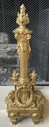 Vintage Antique Ornate French Brass bronze Iron Pair Of Andirons Painted Gold