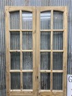 Antique French Double Doors  36x81  8 Pane Glass  European Reclaimed G236