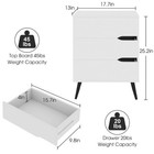 Nightstand White End Table With Three Drawers Modern Bedside Closet Organizer