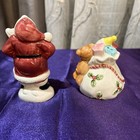 Fitz   Floyd Christmas Holiday Santa Claus With Bag Of Toys Salt Pepper Shakers