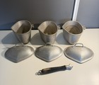 Vintage Century Silver Seal Hammered Cast Aluminum Triangle Heart Pots W  Lids