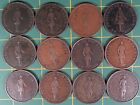 1837 Lower Canada Study Lot Of 12 Habitant Halfpenny Tokens Lc-8xx