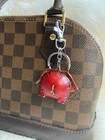 Leather Red Elephant Bag Charm Keychain Car Key Fob Handmade Gift New