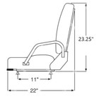 Folding Forklift Seat Crown Nissan Cat Clark Caterpillar Daewoo Komatsu Baker