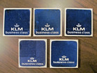 5 X Vintage Klm Royal Dutch Airline Business Class Porcelain Delft Tile Coaster