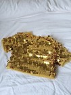 Fancy Shmancy Baby Gold Sequin Polyester Unisex Kids Dance Top Short Sleeve