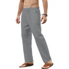 Men s Cotton Linen Loose Drawstring Jogger Pants Breathable Trousers