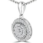 0 25 Ct Round Vs1 F Diamond Cluster Pendant Necklace 14k White Gold