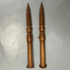 2 Vintage Carved Wooden Furniture Spindles Bobbin Legs Pediments Turned Wood 36 