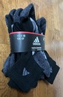 Adidas Athletic Cushioned 6-pack Quarter Sock- Black- Size 14c-4y- New With Tags