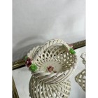 Set Of Two Beautiful Vintage Capodimonte Porcelain White Rope Weaved Baskets