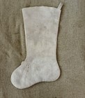 Vtg Beaded Sequined Felt Christmas Stocking Children On Staircase Handmade