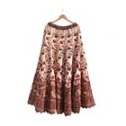 Indian Vintage Ivory Raw Silk Hand Embroidered Skirt Designer By Sabyasachi