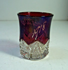 Vintage Ruby Red Flash Glass Souvenir Toothpick Holder   clarence Mccall 1918 