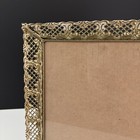 Vintage Filigree Metal Photo Frame Gold   White Lattice Hollywood Regency 8   x10   