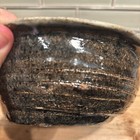 Old Asian Kiln Glaze Bowl Signed Blue brown Glaze
